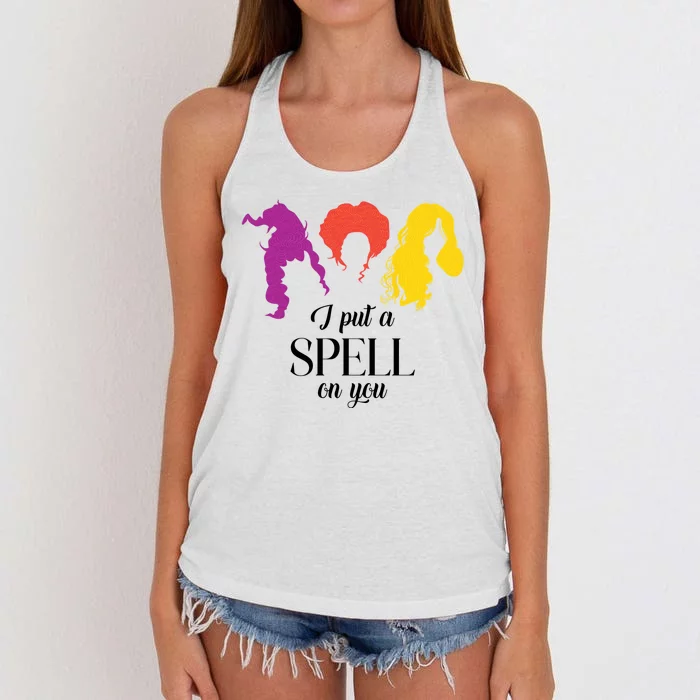 I Put A Spell On You Halloween Witch Women's Knotted Racerback Tank