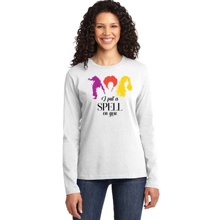 I Put A Spell On You Halloween Witch Ladies Long Sleeve Shirt