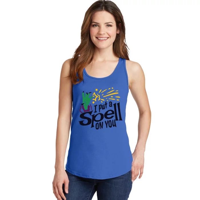 I Put A Spell On You Spooky Cute Halloween Graphic Gift Ladies Essential Tank