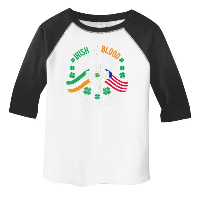 Irish Pride American Flag Celtic Cross St Patricks Day Toddler Fine Jersey T-Shirt