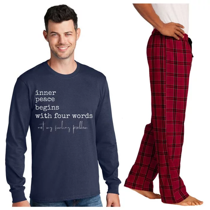 Inner Peace Begins With Four Words Long Sleeve Pajama Set