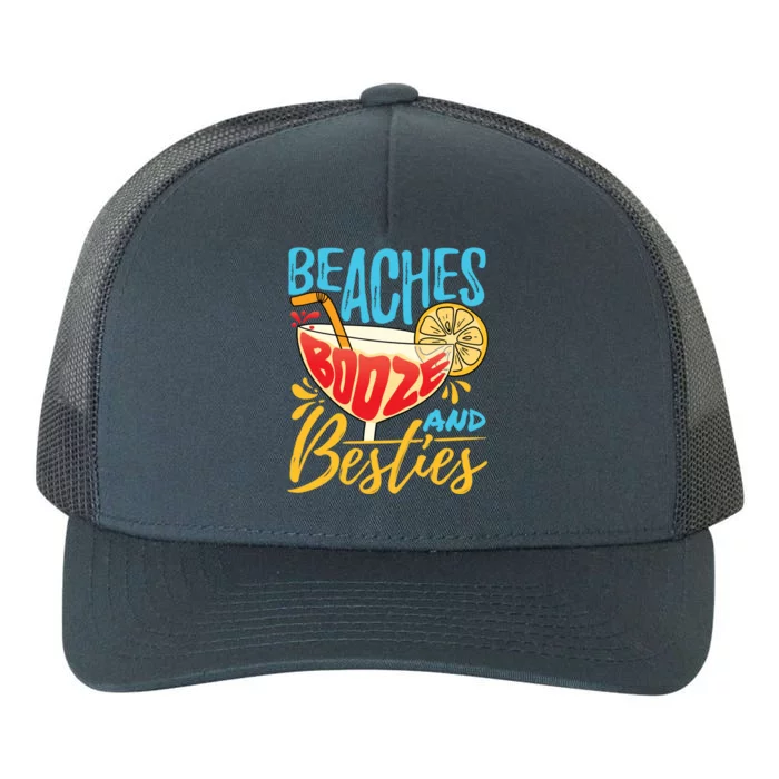 Island Party Beach Bachelorette Gift Beaches Booze And Besties Meaningful Gift Yupoong Adult 5-Panel Trucker Hat