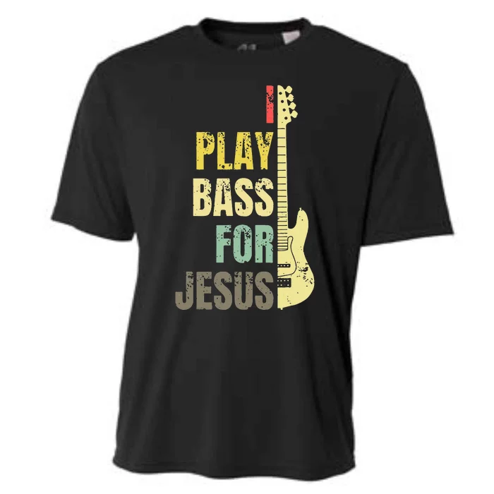 I Play Bass For Jesus Christian Guitar Player Guitarist Cooling Performance Crew T-Shirt