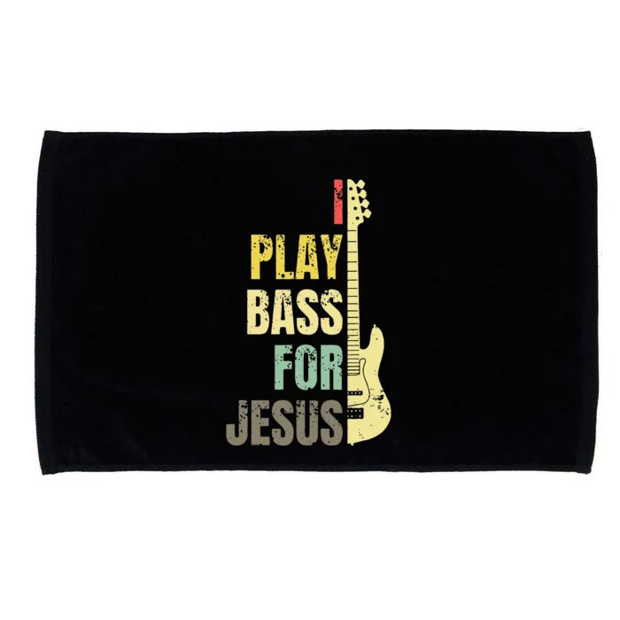 I Play Bass For Jesus Christian Guitar Player Guitarist Microfiber Hand Towel