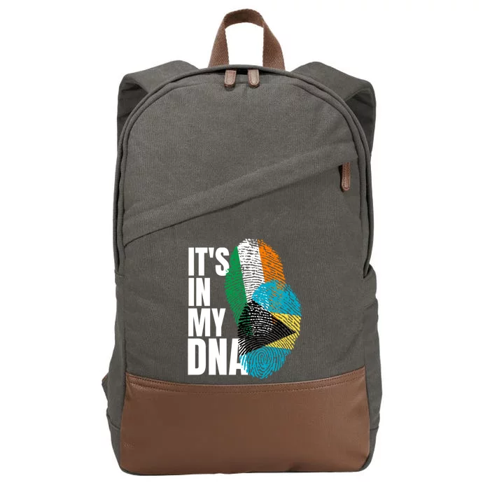 Irish Plus Bahamian Mix Dna Flag Heritage Gift Cotton Canvas Backpack