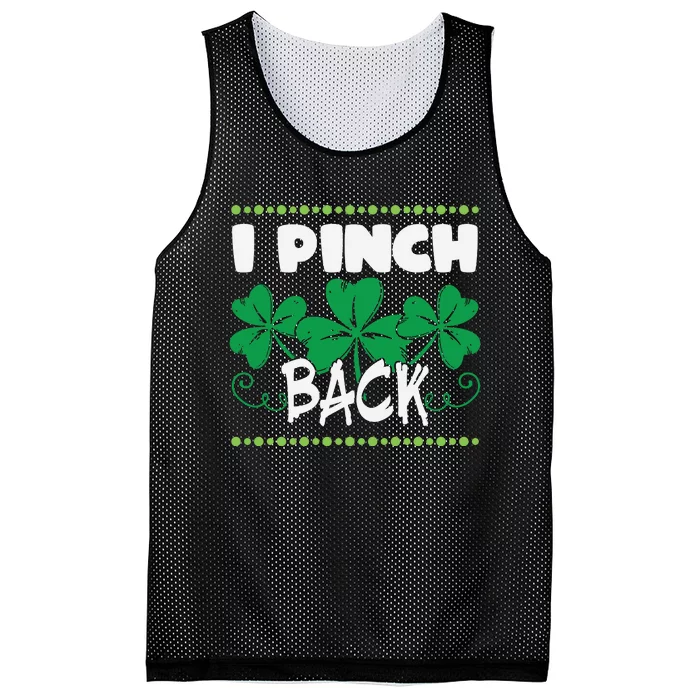 I Pinch Back Shamrock Funny St Patricks Day Mesh Reversible Basketball Jersey Tank