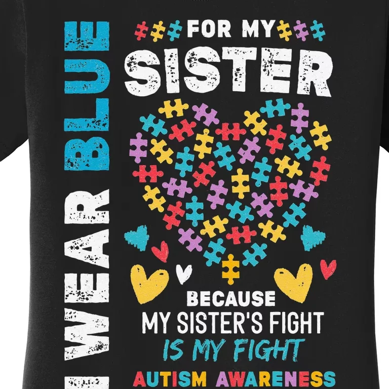 I'm Proud Brother I Wear Blue for my Sister Autism Awareness Women's T-Shirt