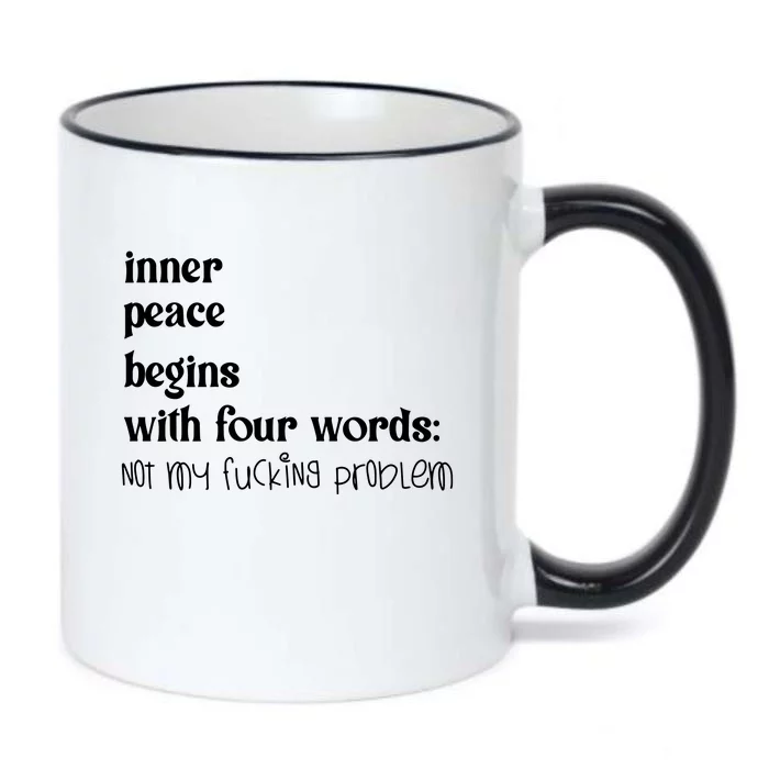 Inner Peace Begins With Four Words Black Color Changing Mug