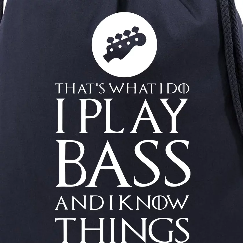 I Play Bass Funny Bass Guitar Drawstring Bag