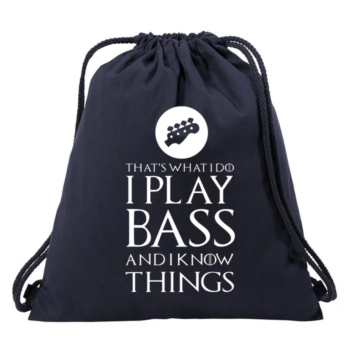 I Play Bass Funny Bass Guitar Drawstring Bag