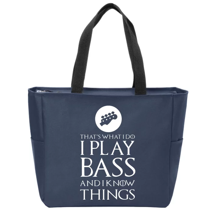 I Play Bass Funny Bass Guitar Zip Tote Bag