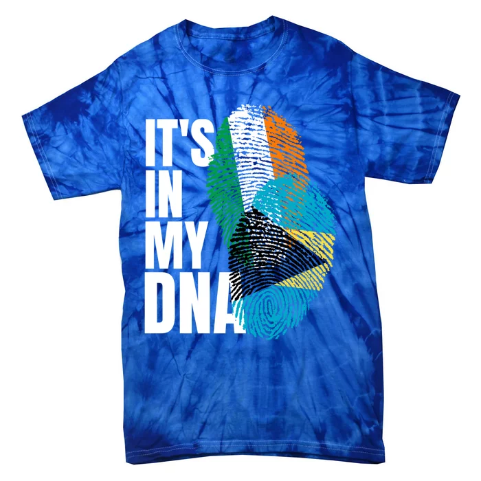 Irish Plus Bahamian Mix Dna Flag Heritage Gift Tie-Dye T-Shirt