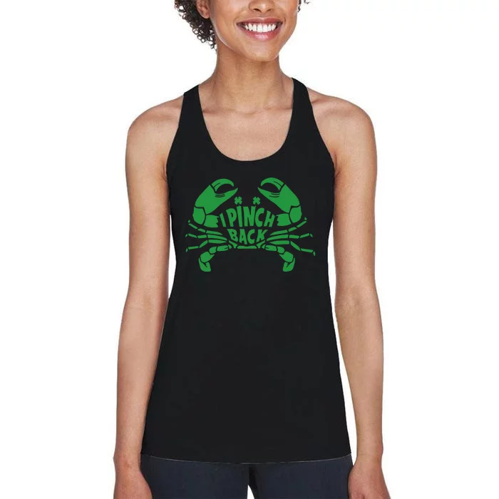 I Pinch Back Crayfish Funny St Patrick's Day Irish Day Women's Racerback Tank