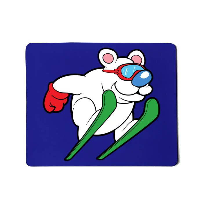 Icebear Polar Bear Ski Snow Skier Winter Sport Animal Funny Cute Gift Mousepad