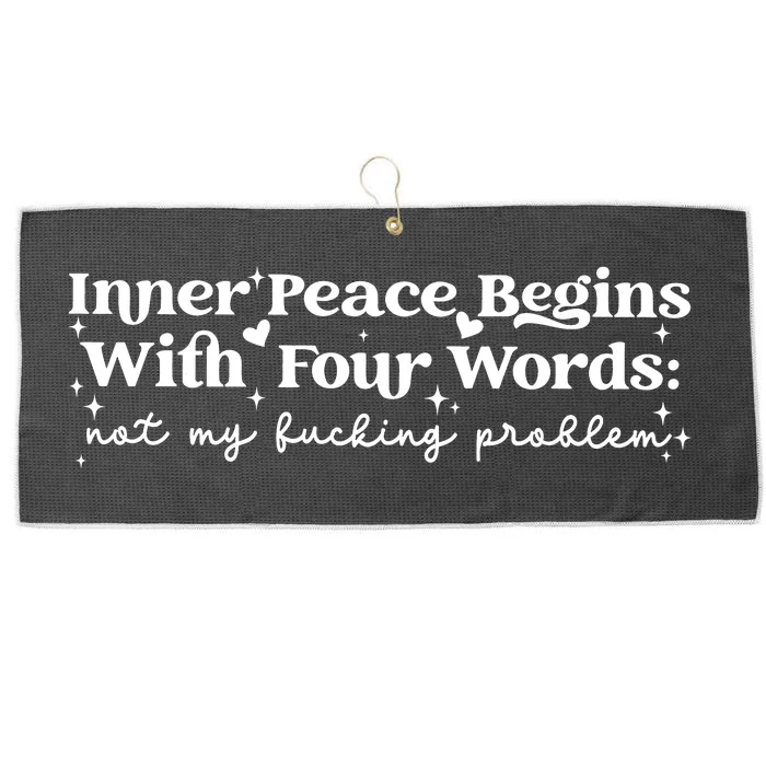 Inner Peace Begins With Four Words Large Microfiber Waffle Golf Towel