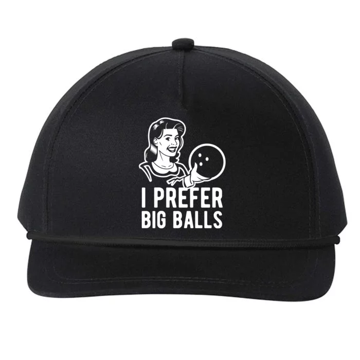 I Prefer Big Balls Funny Bowling Bowlers Gift Retro Gift Snapback Five-Panel Rope Hat