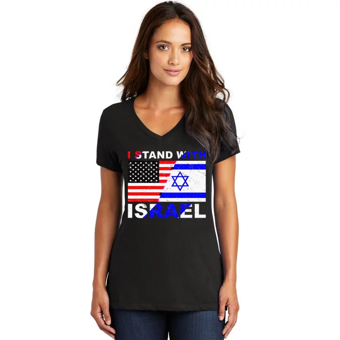 Israeli Palestinian Conflict Pro Israel Women's V-Neck T-Shirt