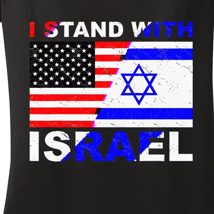 Israeli Palestinian Conflict Pro Israel Women's V-Neck T-Shirt