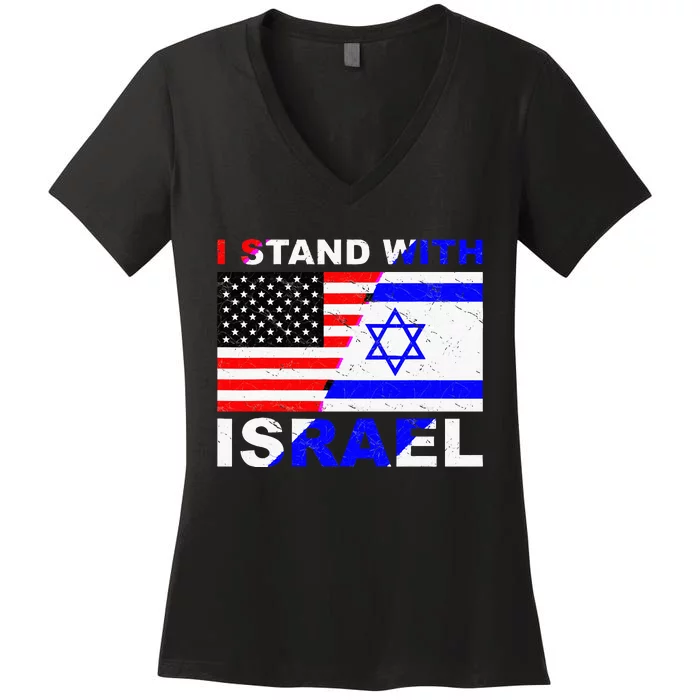 Israeli Palestinian Conflict Pro Israel Women's V-Neck T-Shirt