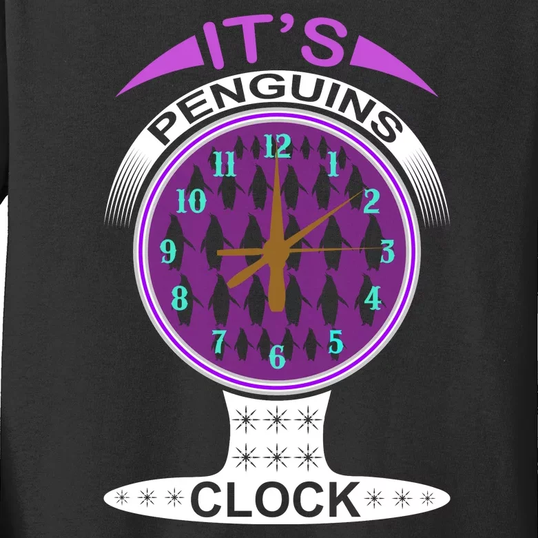 It's Penguins Clock Kids Long Sleeve Shirt