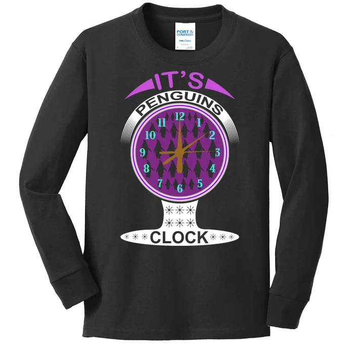 It's Penguins Clock Kids Long Sleeve Shirt