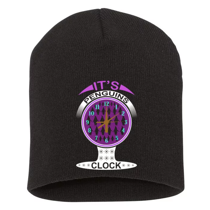 It's Penguins Clock Short Acrylic Beanie