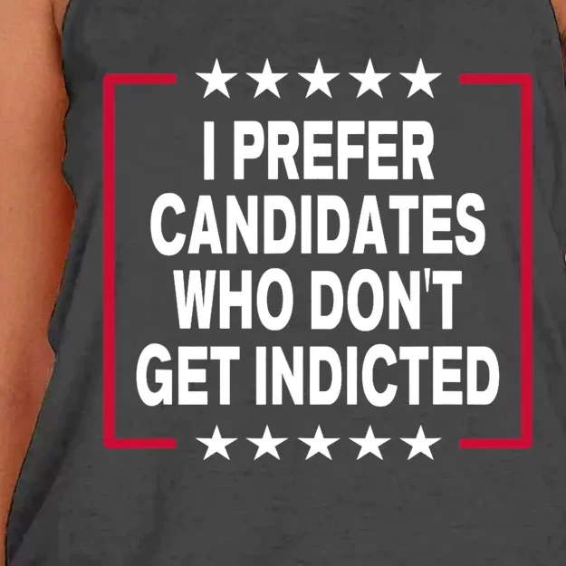 I Prefer Candidates Who Don't Get Indicted Women's Knotted Racerback Tank