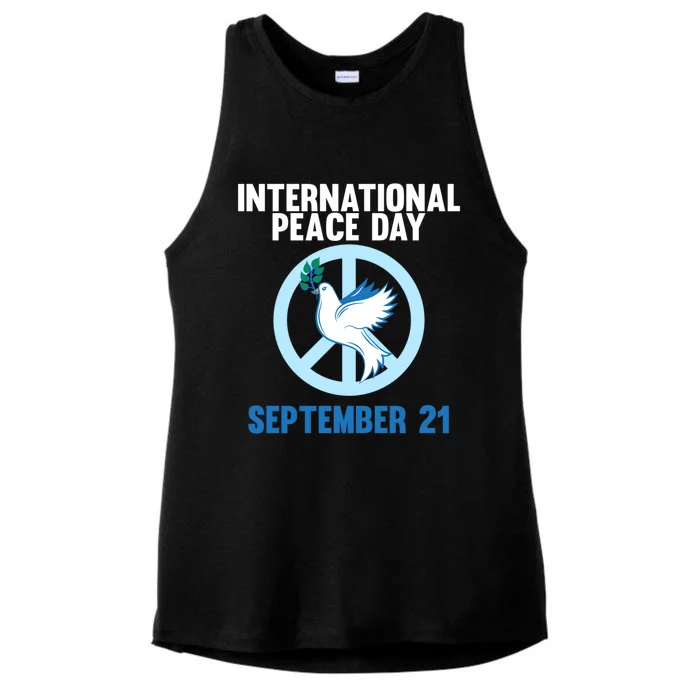 International Peace Day Earth World Peace Day Lover Graphic Gift Ladies Tri-Blend Wicking Tank