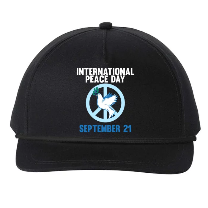 International Peace Day Earth World Peace Day Lover Graphic Gift Snapback Five-Panel Rope Hat