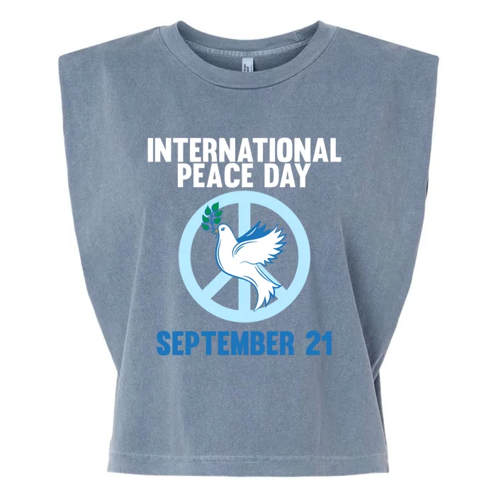 International Peace Day Earth World Peace Day Lover Graphic Gift Garment-Dyed Women's Muscle Tee