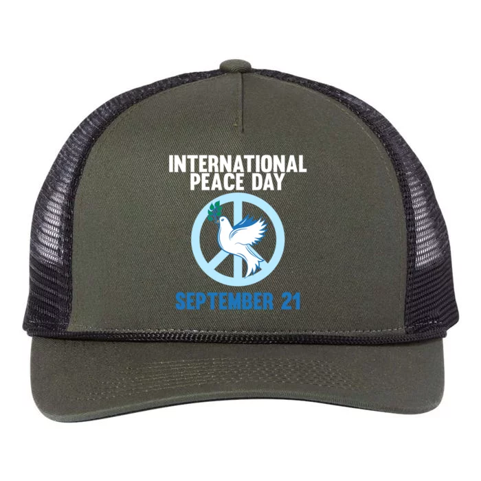 International Peace Day Earth World Peace Day Lover Graphic Gift Retro Rope Trucker Hat Cap