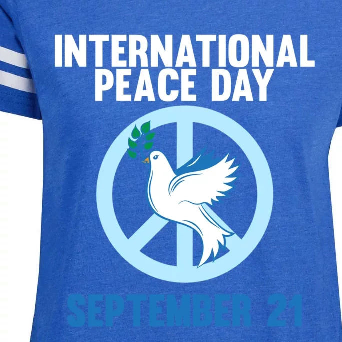 International Peace Day Earth World Peace Day Lover Graphic Gift Enza Ladies Jersey Football T-Shirt