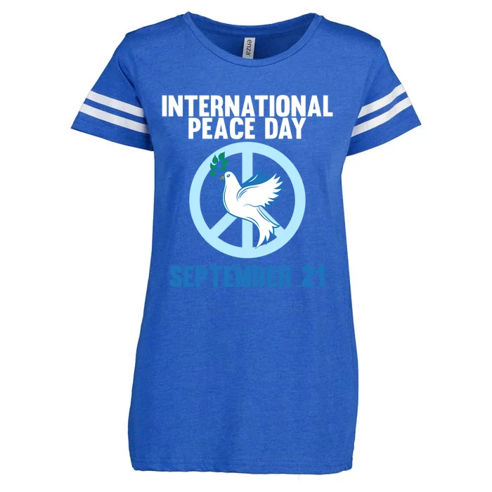 International Peace Day Earth World Peace Day Lover Graphic Gift Enza Ladies Jersey Football T-Shirt