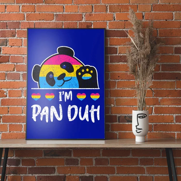 Im Pan Duh Cute Animal Panda Pansexual Flag Queer Pansexual Cute Gift Poster