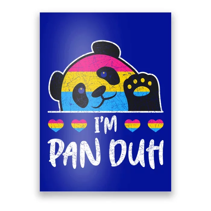 Im Pan Duh Cute Animal Panda Pansexual Flag Queer Pansexual Cute Gift Poster