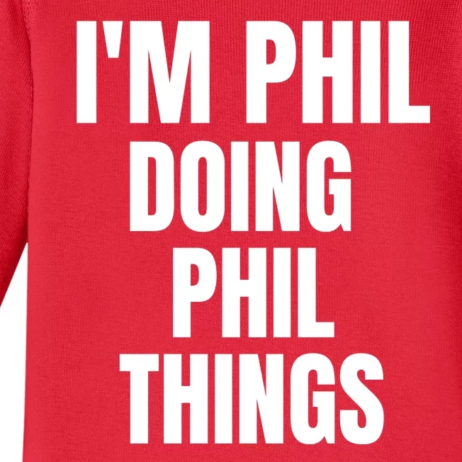 IM Phil Doing Phil Things Baby Long Sleeve Bodysuit