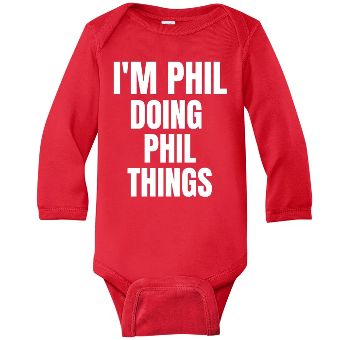 IM Phil Doing Phil Things Baby Long Sleeve Bodysuit