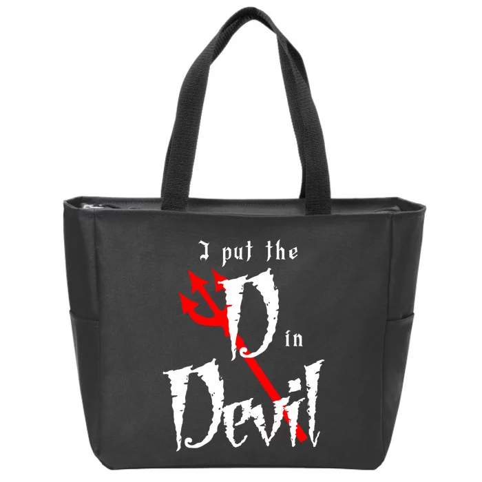 I Put D In Devil Halloween Matching Couple Boyfriend Zip Tote Bag