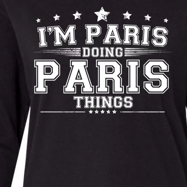 Im Paris Doing Paris Things Womens Cotton Relaxed Long Sleeve T-Shirt