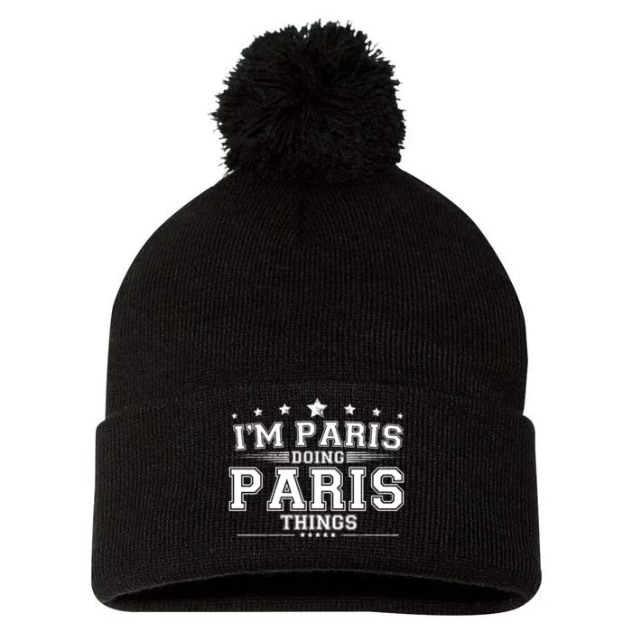 Im Paris Doing Paris Things Pom Pom 12in Knit Beanie