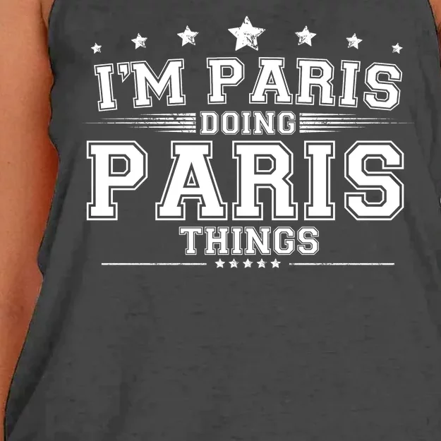 Im Paris Doing Paris Things Women's Knotted Racerback Tank