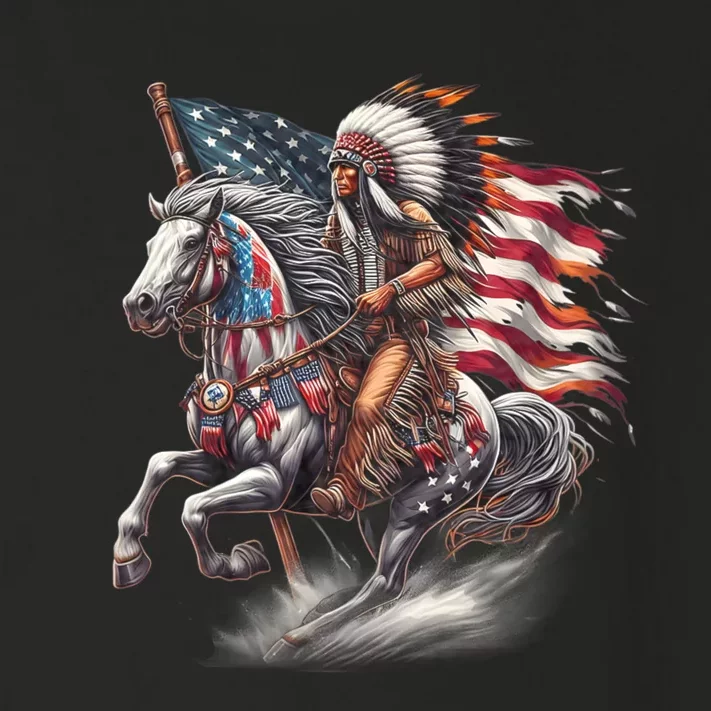 Indigenous Peoples Day 4th Of July Native American Day Flag Indian Riding Horse Toddler Long Sleeve Shirt