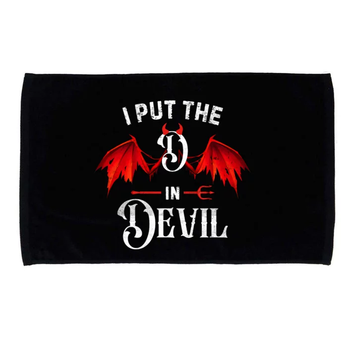 I Put D In Devil Matching Couple Funny Halloween Microfiber Hand Towel