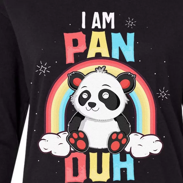 Im Pan Duh Panda Pansexual Pride Rainbow LGBT Gift Womens Cotton Relaxed Long Sleeve T-Shirt