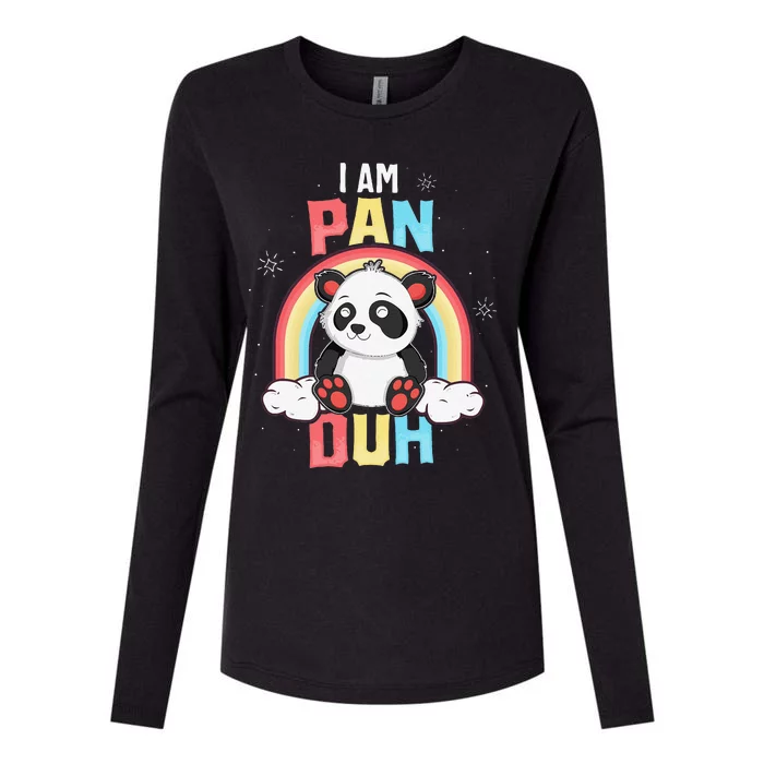 Im Pan Duh Panda Pansexual Pride Rainbow LGBT Gift Womens Cotton Relaxed Long Sleeve T-Shirt