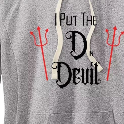 I Put D In Devil Halloween Matching Couple Boyfriend Women's Fleece Hoodie