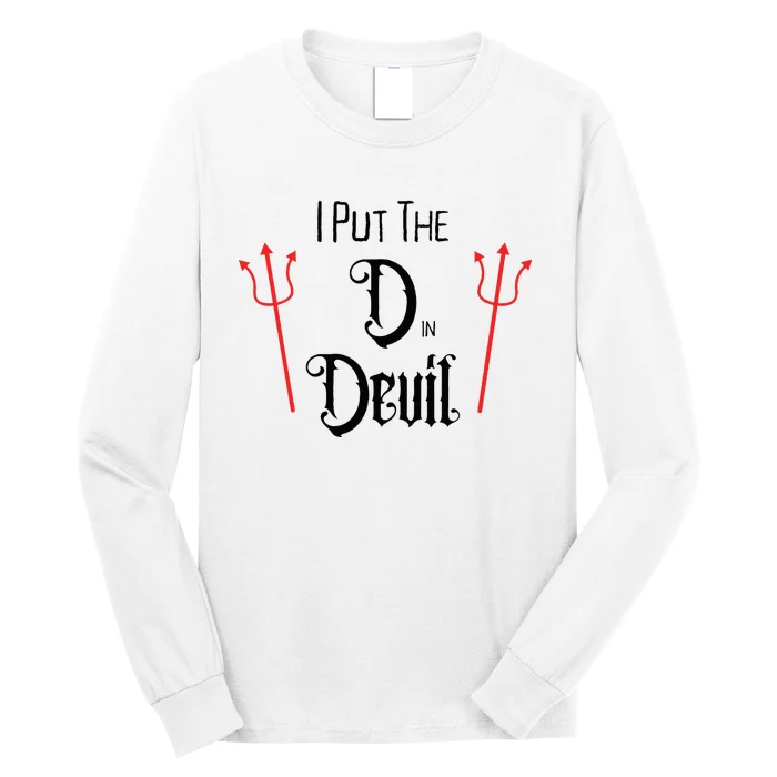 I Put D In Devil Halloween Matching Couple Boyfriend Long Sleeve Shirt