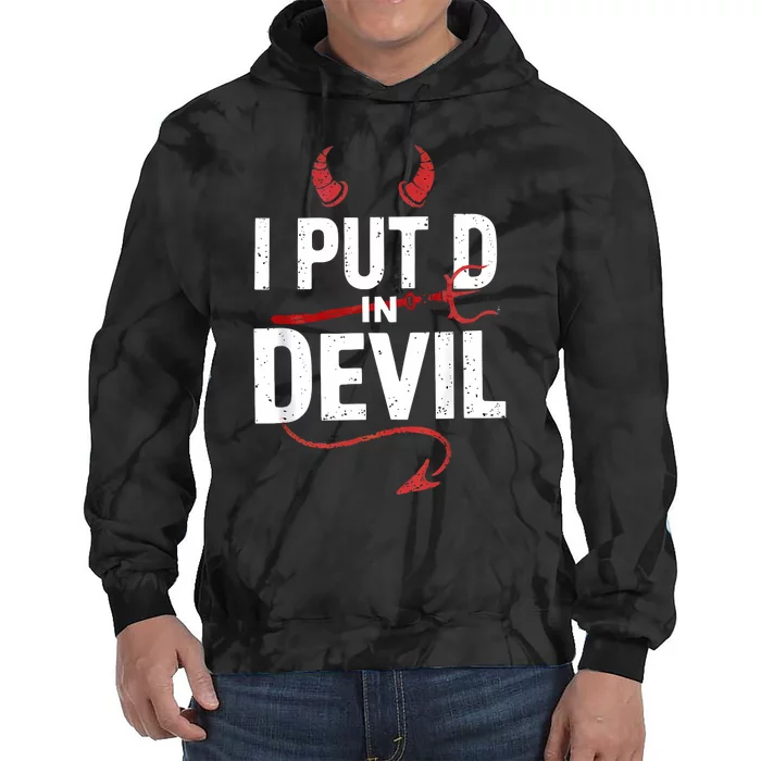 I Put D In Devil Funny Halloween Matching Couple Tie Dye Hoodie