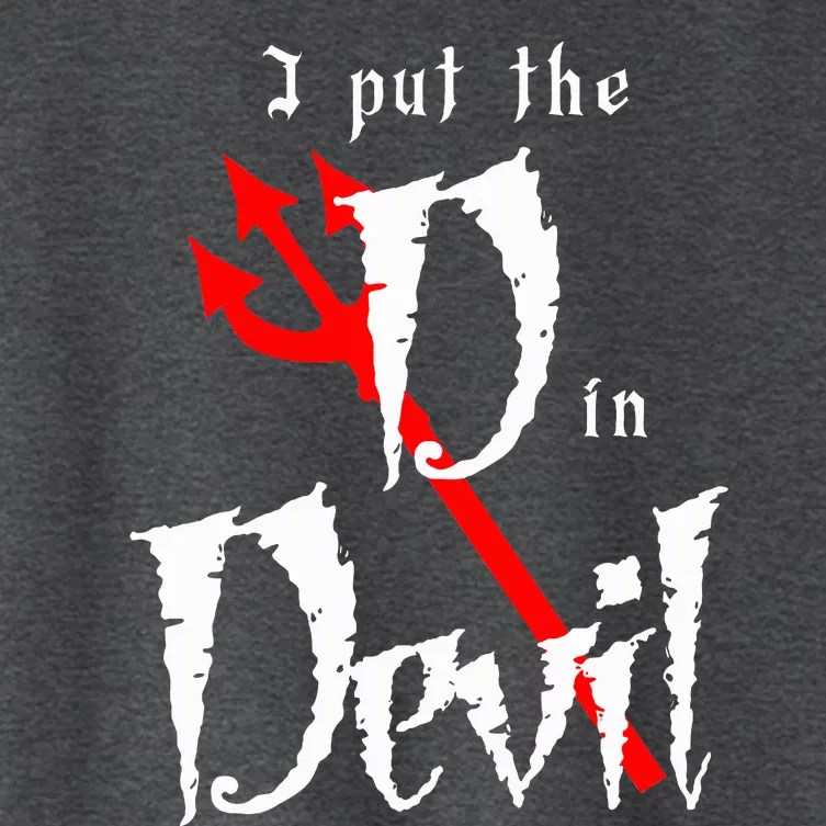 I Put D In Devil Halloween Matching Couple Boyfriend Women's Crop Top Tee