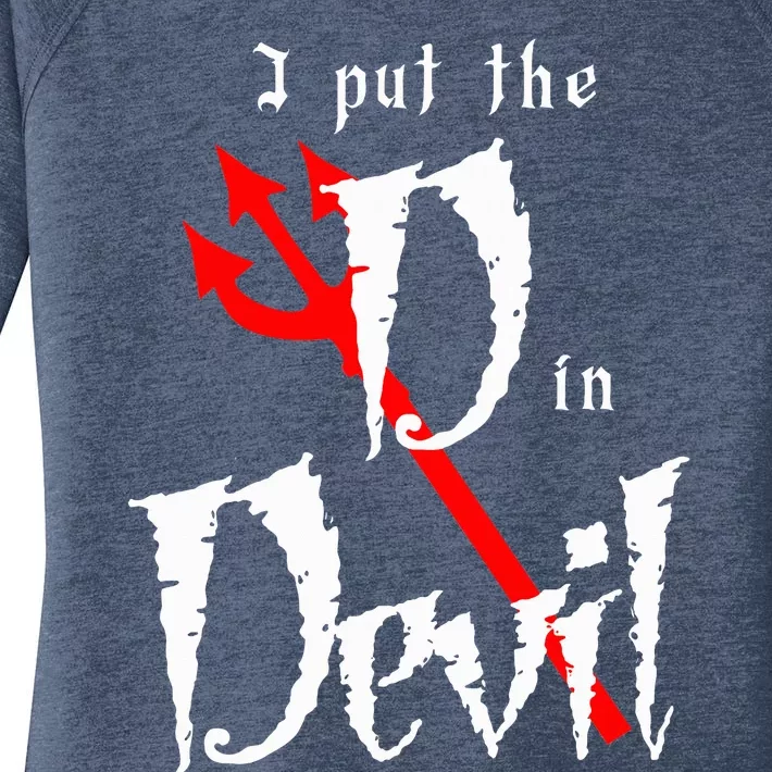 I Put D In Devil Halloween Matching Couple Boyfriend Women's Perfect Tri Tunic Long Sleeve Shirt